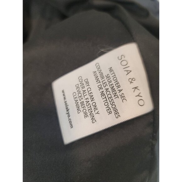 Soia & Kyo Rooney Hooded Mixed Media Coat Large Black - Picture 8 of 9